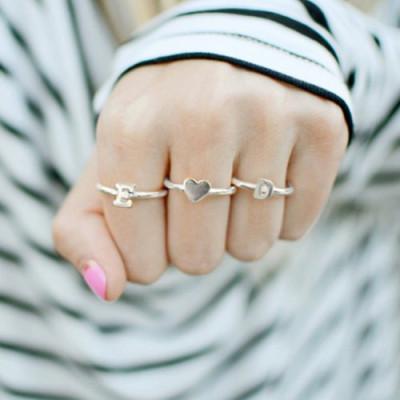 Stackable Midi Initial Ring