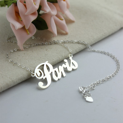 Name Necklace - Paris Hilton Style White