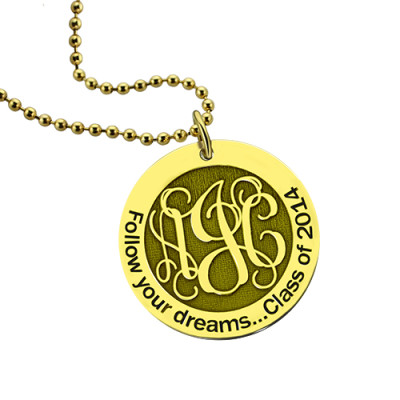 Personalised Necklaces - Follow Your Dreams Disc Monogram Necklace