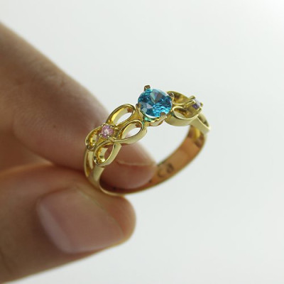 Birthstone Infinity Promise Ring With Name