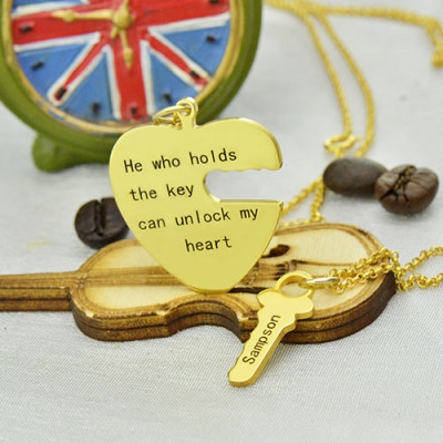 Personalised Necklaces - Key Couple Necklaces Set