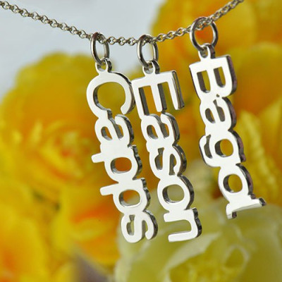 Personalised Necklaces - Customised Vertical Multi Names Necklace