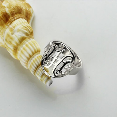 Cut Out Monogram Initial Ring