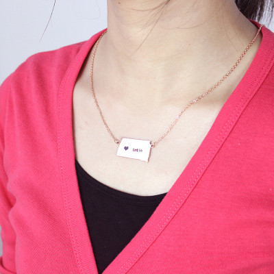 Personalised Necklaces - South Dakota State Shaped Necklaces