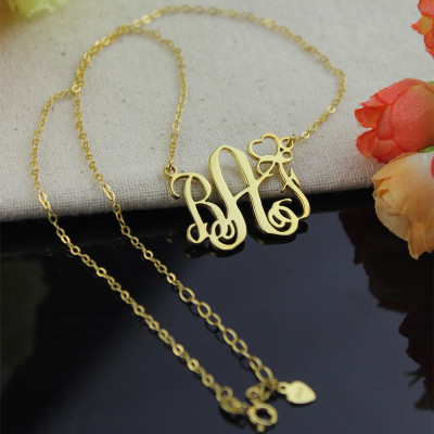 Personalised Necklaces - Initial Monogram Necklace With Heart