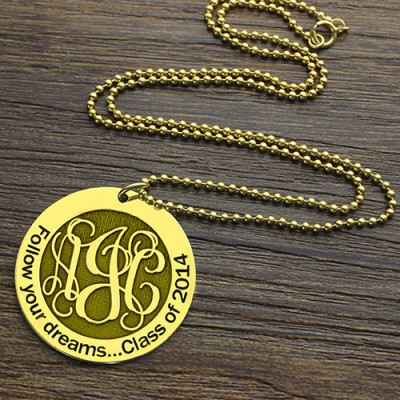 Personalised Necklaces - Follow Your Dreams Disc Monogram Necklace