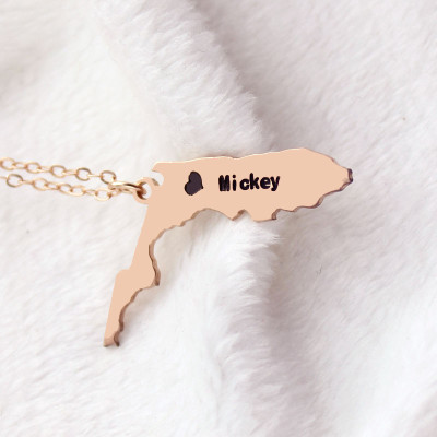 Map Necklace - Florida State USA Map Necklace
