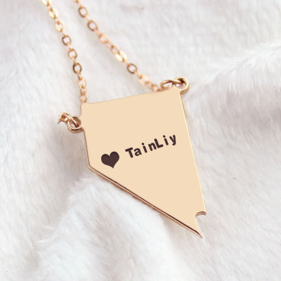 Personalised Necklaces - Nevada State Shaped Necklaces