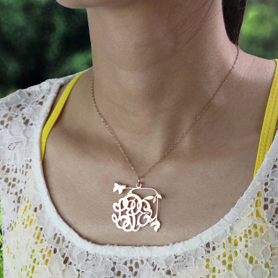 Personalised Necklaces - Butterfly and Vines Monogrammed Necklace
