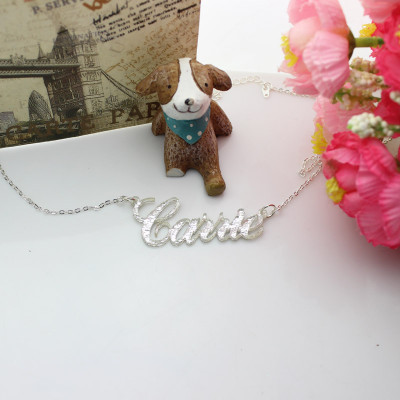 Carrie Glitter Acrylic Name Necklack