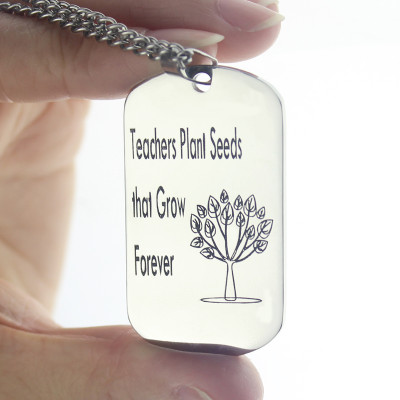 Name Necklace - Mans Dog Tag Tree