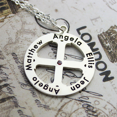 Name Necklace - Family Circle Cross