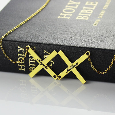 Name Necklace - Greece Double Cross