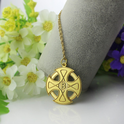 Personalised Necklaces - Engraved Celtic Cross Necklace