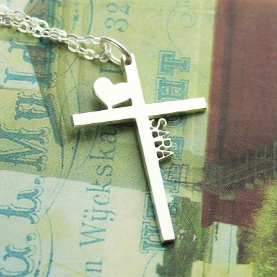 Name Necklace - Cross with Heart