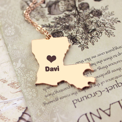 Personalised Necklaces - Louisiana State Shaped Necklaces