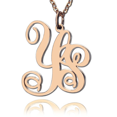 Personalised Necklaces - Vine Font 2 Initial Monogram Necklace