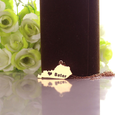 Personalised Necklaces - Kentucky State Shaped Necklaces