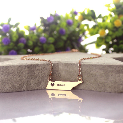 Personalised Necklaces - Tennessee State Shaped Necklaces
