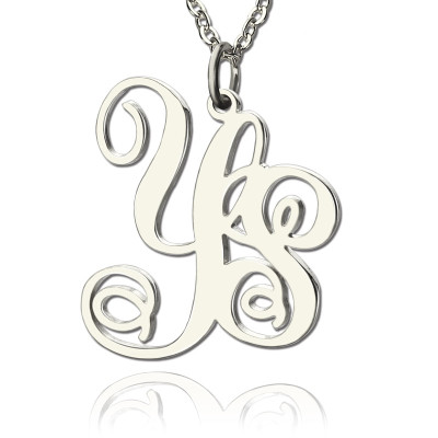 Personalised Necklaces - Vine Font 2 Initial Monogram Necklace