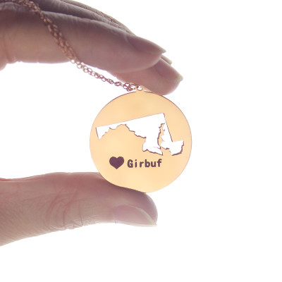 Personalised Necklaces - Maryland Disc State Necklaces