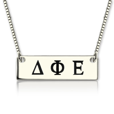 Personalised Necklaces - Alpha Gamma Delta Greek Letter Sorority Bar Necklace