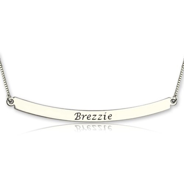 Personalised Necklaces - Curved Bar Pendant Necklace