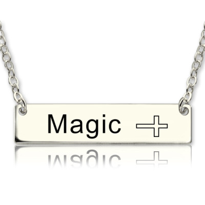 Personalised Necklaces - Nameplate Bar Necklace with Icons