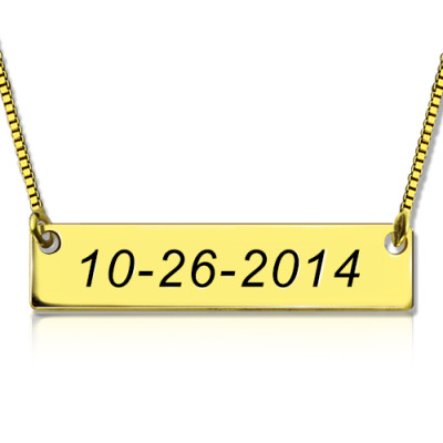 Personalised Necklaces - Engraved Date Bar Necklace
