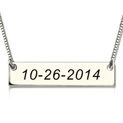 Personalised Necklaces - Date Bar Necklace