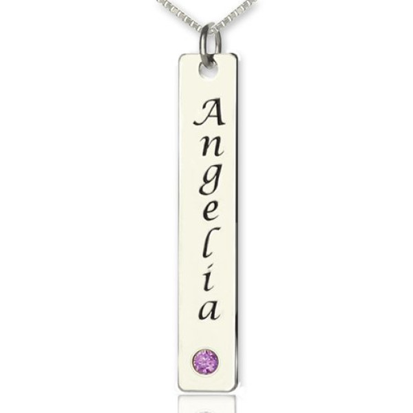 Personalised Necklaces - Vertical Bar Necklace Name Tag