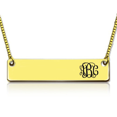 Personalised Necklaces - Initial Bar Necklace Monogram