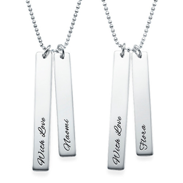 Personalised Necklaces - Bar Necklace Set for Mums and Daughters