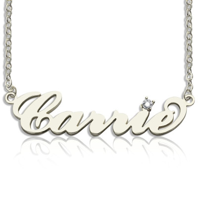 Name Necklace - Carrie With Birthstone