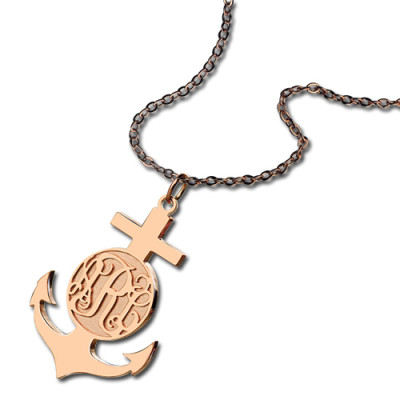 Anchor Cross Monogram Initial Pendant