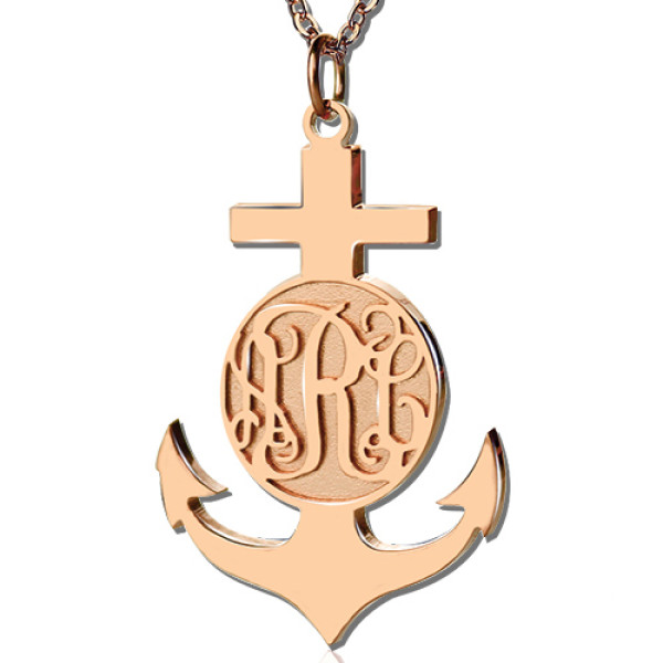 Anchor Cross Monogram Initial Pendant