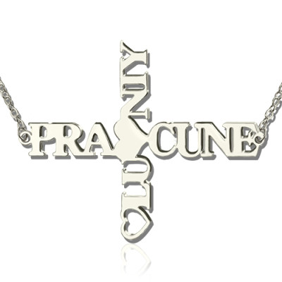 Personalised Necklaces - Two Name Cross Necklace