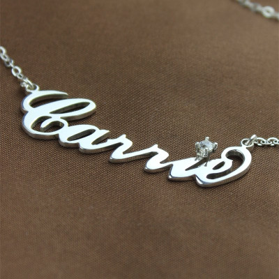 Name Necklace - Carrie With Birthstone
