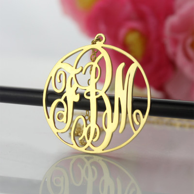Personalised Necklaces - Circle Initial Monogram Necklace