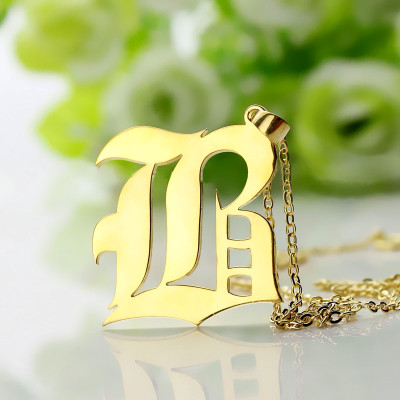 Mens Initial Letter Charm Old English