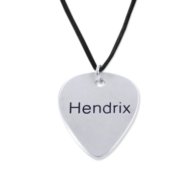 Personalised Necklaces - Engraved Guitar Pick Necklace