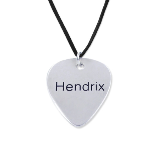 Personalised Necklaces - Engraved Guitar Pick Necklace
