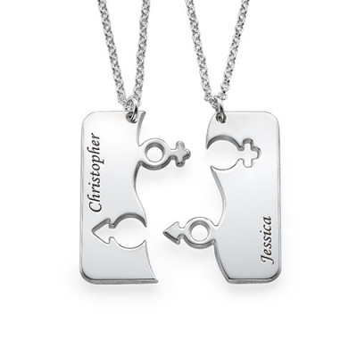 Personalised Necklaces - Engraved His and Hers Necklace for Couples