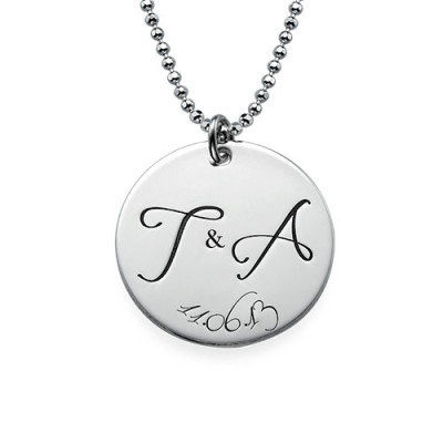 Personalised Necklaces - Engraved Initial Necklace with Special Date
