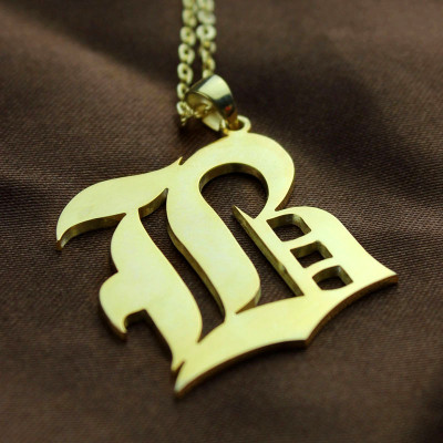 Mens Initial Letter Charm Old English