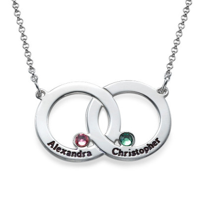 Personalised Necklaces - Engraved Interlocking Circle Necklace