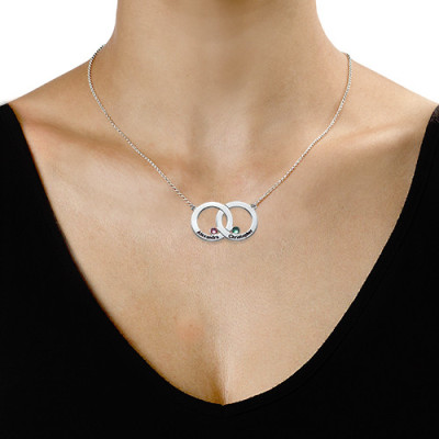 Personalised Necklaces - Engraved Interlocking Circle Necklace