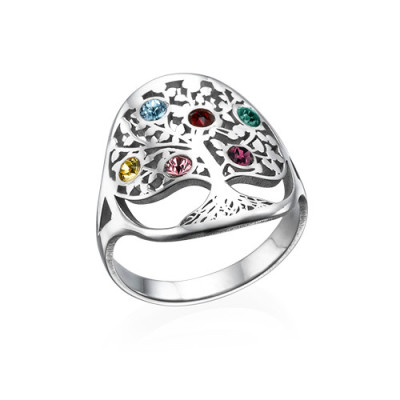 Family Tree Jewellery Birthstone Ring