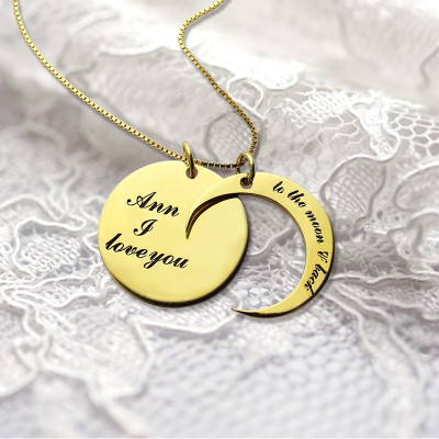 Personalised Necklaces - I Love You to The Moon and Back Love Necklace