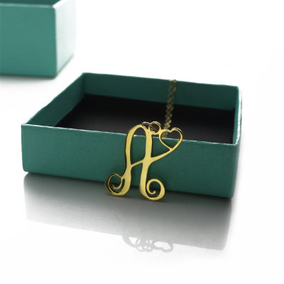Heart Necklace - Single Letter Monogram